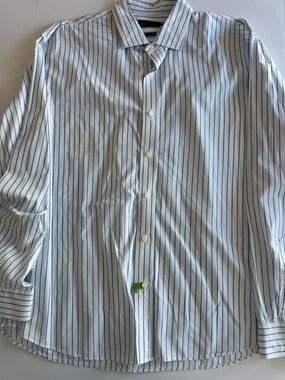 Biltmore Men's Blue & White Pinstripe Dress Shirt with Point Collar
